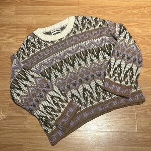 Anthropologie Fabiana Cropped Fair Isle Sweater